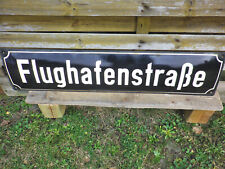 Straßenschild Emailleschild Flughafenstraße gewölbt 80x18 cm swi37