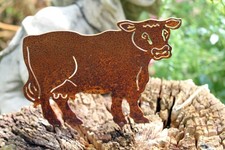 Gartenstecker Kuh Edelrost Gartenfigur Gartendeko Dekofigur Bauernhof Landhaus