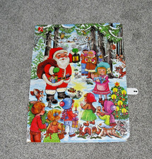 Alter Adventskalender 3D bewegliche Figuren 50 x 37cm