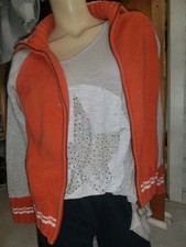 Strickjacke Orange/Grau C&A Baumwolle Gr. top Zustand