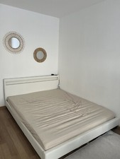 Bett 160 x 200 weiß Kunstleder