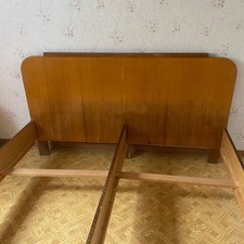 Bettgestell Massivholz Eiche mit Nussbaum 160x200 Cm