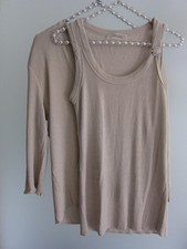 MARC CAIN Twinset Top Jacke Beige Golden Glitzernd Gr: N6  Color 400