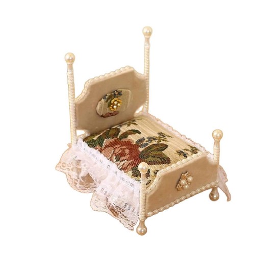 Puppenhausbett elegant - puppenhausbett,