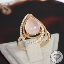 Wert 1750 € Brillant Rosenquarz Ring 750 18 Karat Rosé Gold
