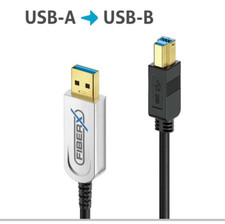 Purelink Glasfaserkabel USB-A Stecker auf USB-B Stecker  Hybridkabel, 20.0m
