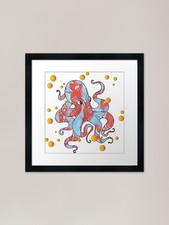 Bunter Oktopus spielt mit