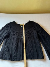 Biba schwarze Strickjacke mit Zopfmuster Gr. 36 - 38
