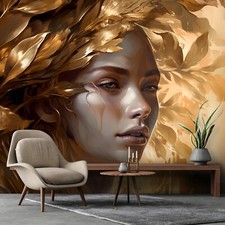 Fototapete Frau Gesicht Gold