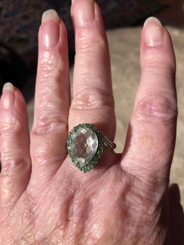 Grüner amethyst silberring - grüner,