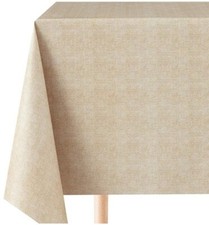 Tischdecke Vinyl abwaschbar rechteckig 200 x 140 cm Beige KP HOME