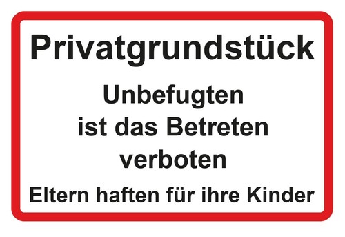 Aluminium-Schild