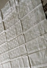 um 1925 REINLEINEN Tischdecke 158×158 UNBENUTZT SEIDENDAMAST quadratisch  