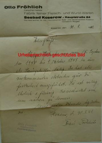 Ddr zeugnis dokument 1949 - ddr,