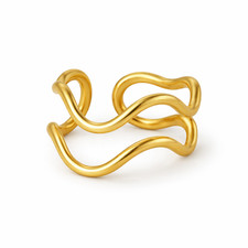 Damen Ring Edelstahl Gold