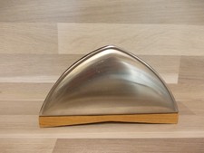 Alter Mid Century Serviettenständer aus Edelstahl von Effepi Italien Teakholz