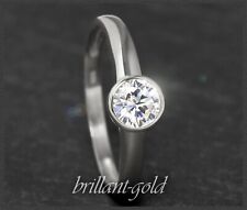 Gold Damen Diamant Ring aus 585 Weißgold, 0,57ct Brillant in River D & Si1-2