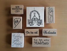 Stempel Motivstempel Embossing Goldene Hochzeit Einladung Geburt Taufe Holz Neu