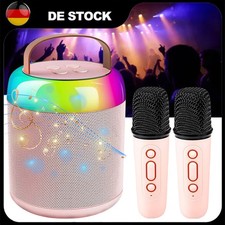 Karaoke Maschine für Kinder Erwachsene, Mini Karaoke Maschine mit 2 Mikrofonen