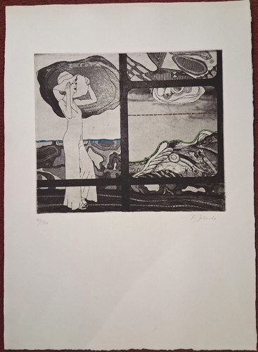 Radierung dame in - „dame,