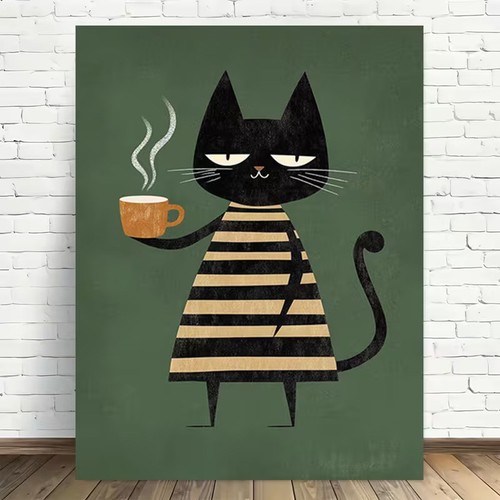 Leinwanddruck katze wandbild - leinwanddruck,