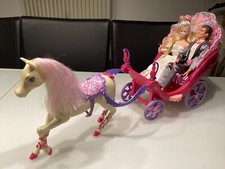 Barbie Brautpaar Hochzeit Kutsche Pferd Braut Mattel Ken Brautkleid