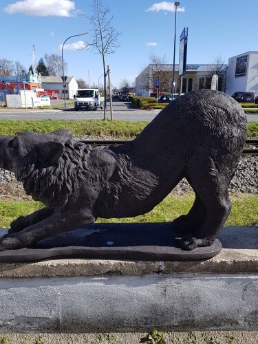 Gartenfigur wolf schwarz - gartenfigur,