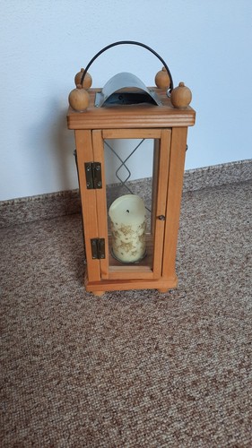 Holzlaterne höhe 30cm - holzlaterne,, inkl