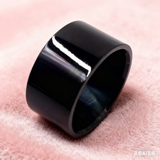 Breit Edelstahl Ring schwarz