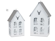 2er Set Windlichter Häuser