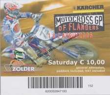 Original Eintrittskarte Motocross GP 1. & 2. April 2006 Moto GP und Motocross GP