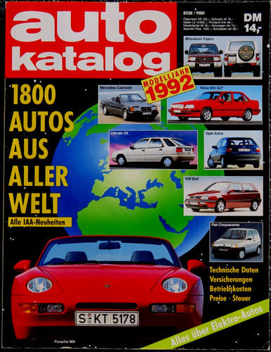 Auto katalog 1992 - 1992, autos