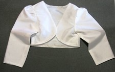 Bolero Kommunionjacke Hochzeit Mädchenjacke Jacke Satin Weiß/Altweiß NEU