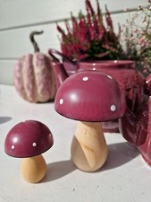 Deko Pilze Holz Pinie 2 Stück