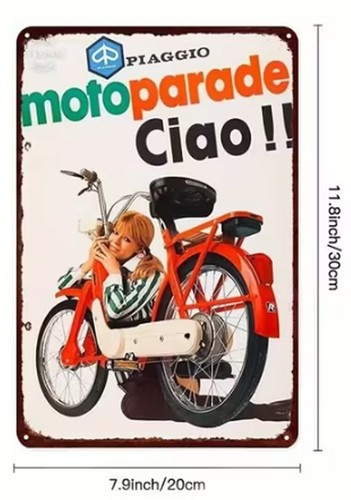 Vespa retro patina - vespa, blechschild