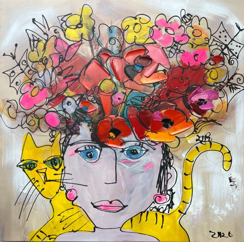 Blumenmädchen 100x100