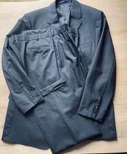 Eduard Dressler Anzug Jacke Sakko Hose Jacket Schwarz Schurwolle Herren Gr. 58