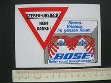 BOSE STEREO-DREIECK Stereo-Erlebnis Better sound... Sticker Aufkleber Werbung 