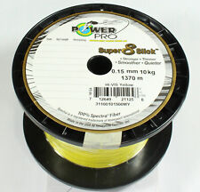Power Pro Super8 Slick gelb - geflochtene Angelschnur - 0,15mm / 10kg - je 100 m