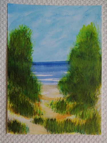 Aquarell landschaft strande - landschaft, am