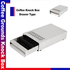 Minigröße Sudschublade Abklopfbehälter Kaffeesatz Knock Box Abklopfkasten Silber