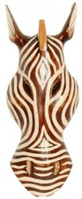 Maske Zebra 30 cm, Holz-Maske