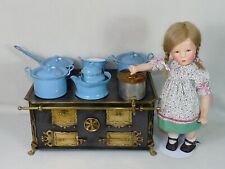 alter großer Bing Puppenherd um 1900 Herd Puppenofen Küchenherd Emailgeschirr