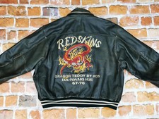 *REDSKINS VINTAGE LEDERJACKE*DRAGON TEDDY BY RDS*ARMEE GRÜN*GR: XL*TIP TOP