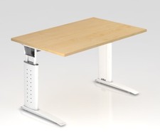 Schreibtisch 120x80x68-86 cm Gestell weiss höhenverstellbar Bürotisch Unna Tisch