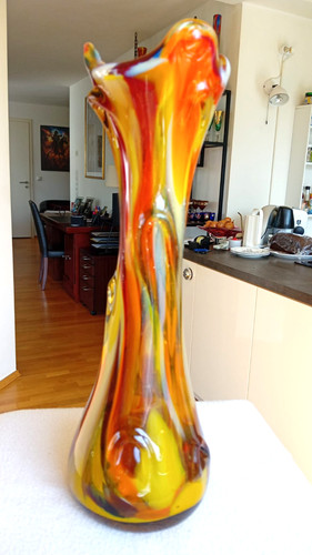 Große schwere glas vase - vase,