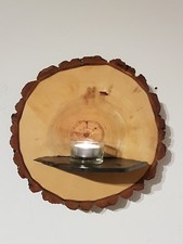 Wanddeko Kerzenhalter Wandregal Deko Holz große Baumscheibe Handarbeit Unikat