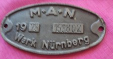 original Waggonschild  M.A.N.  Werk Nürnberg 1973