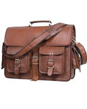 Leder vintage laptop - laptop, messenger