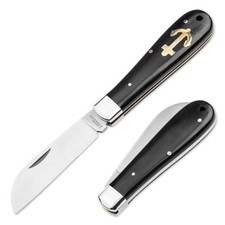 History Knife & Tool Anchor Knife Seglermesser Matrosenmesser Holzgriff Schwarz